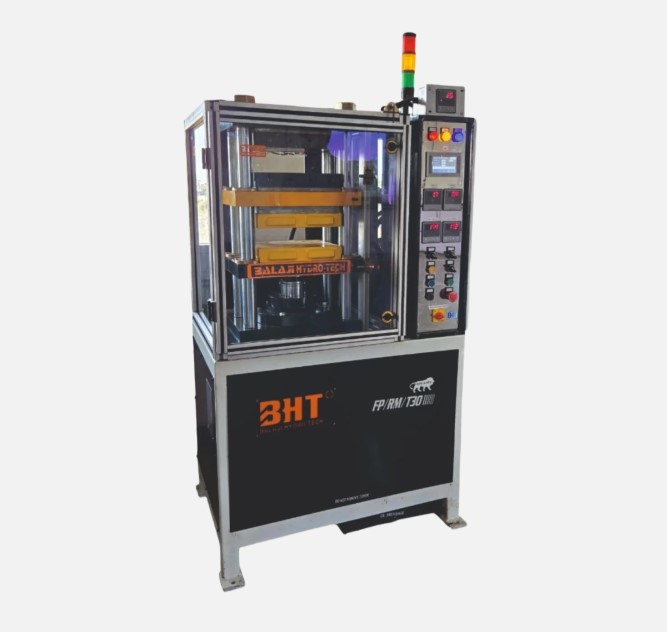 Automatic Hot Molding Hydraulic Press | Temperature Controlled Precision Press for Rubber, Plastics & Composites with PID Heating for High-Volume Production.